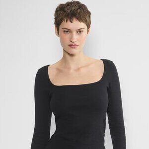 Aritziq HomeStretch Rib Squareneck Longsleeve Size Mediu